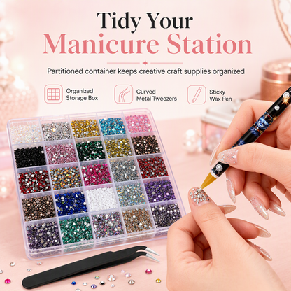 24-teiliges Strass-Set für Nageldesign