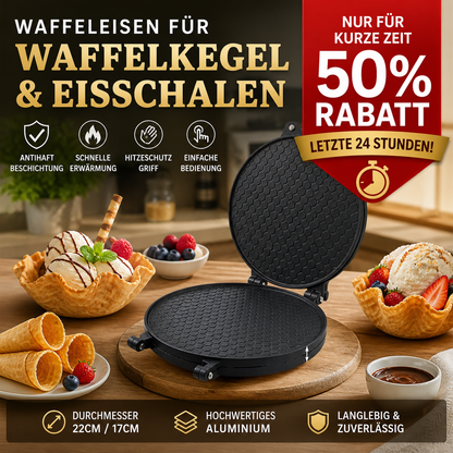 Waffeltüten- und Eisbecher-Maker mit Antihaftbeschichtung