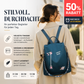 Rucksack aus wasserfestem Oxford-Stoff mit Blumenstickerei
