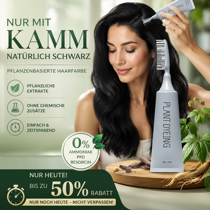 🔥 -50% Heute 🌿 Pflanzen-Haarfarbe mit Kamm